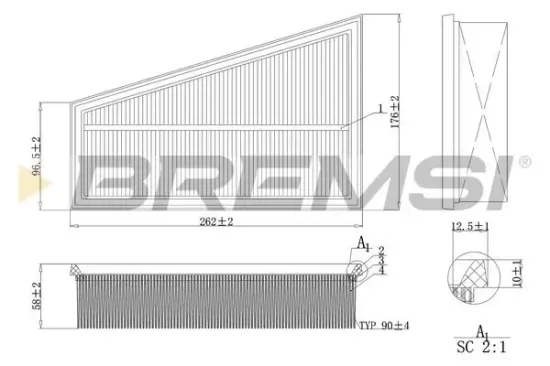 Luftfilter BREMSI FA1197 Bild Luftfilter BREMSI FA1197
