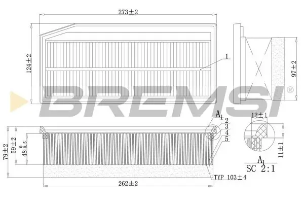 Luftfilter BREMSI FA1201