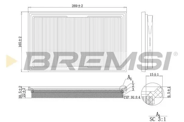 Luftfilter BREMSI FA1203