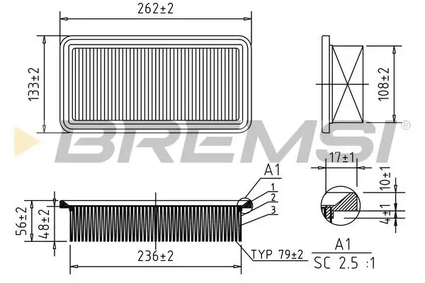 Luftfilter BREMSI FA1204