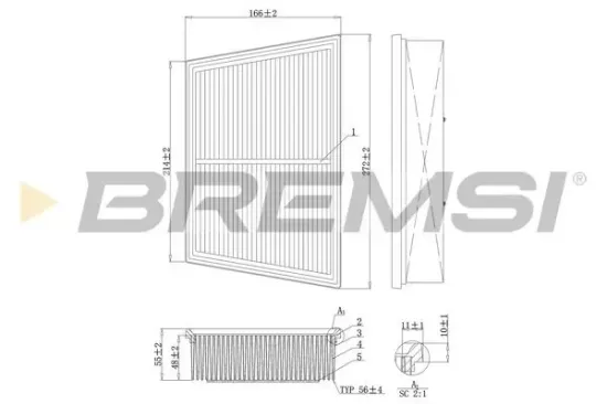 Luftfilter BREMSI FA1208 Bild Luftfilter BREMSI FA1208