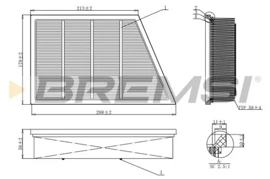 Luftfilter BREMSI FA1210 Bild Luftfilter BREMSI FA1210