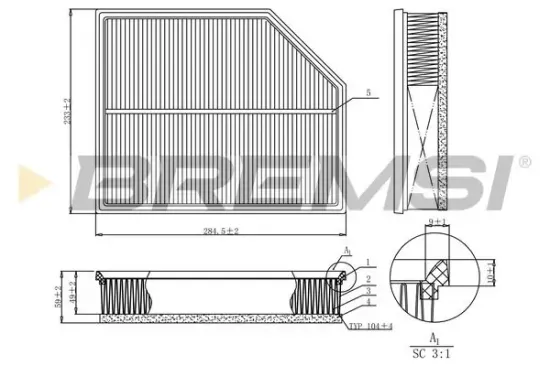 Luftfilter BREMSI FA1213 Bild Luftfilter BREMSI FA1213