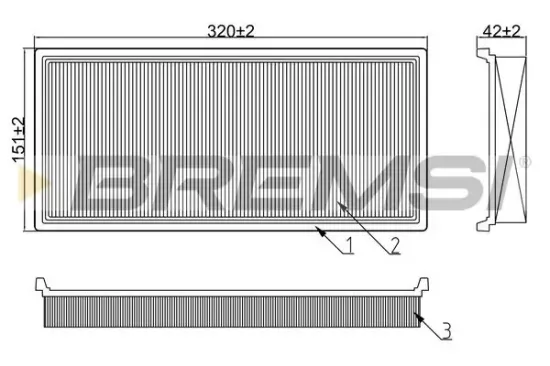 Luftfilter BREMSI FA1232 Bild Luftfilter BREMSI FA1232
