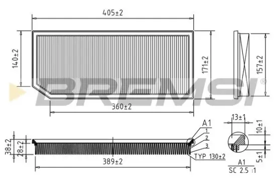 Luftfilter BREMSI FA1242 Bild Luftfilter BREMSI FA1242