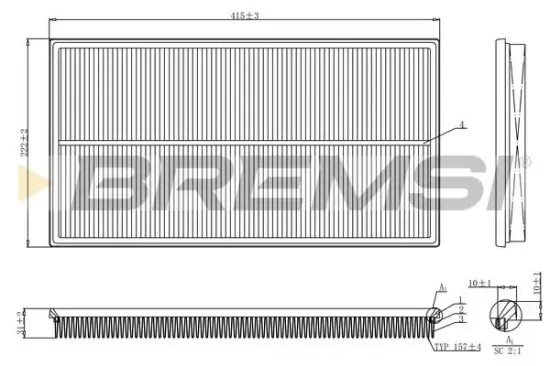 Luftfilter BREMSI FA1244 Bild Luftfilter BREMSI FA1244