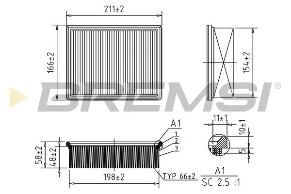 Luftfilter BREMSI FA1249