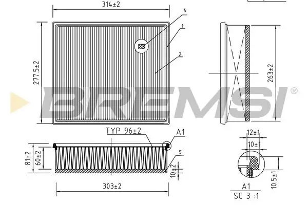 Luftfilter BREMSI FA1253