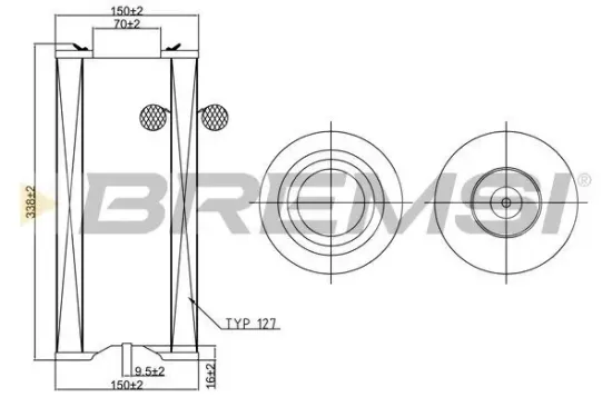 Luftfilter BREMSI FA1256 Bild Luftfilter BREMSI FA1256