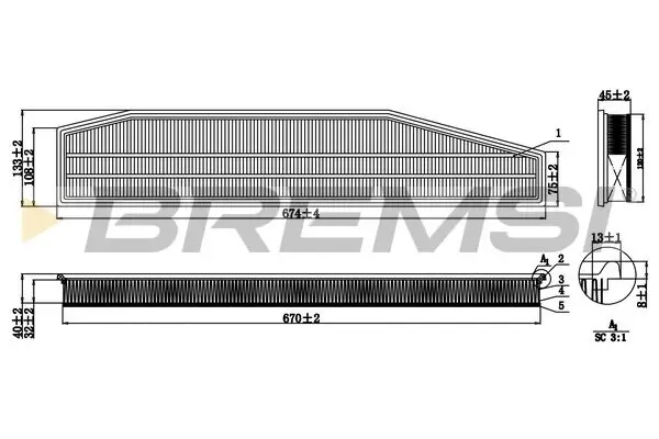 Luftfilter BREMSI FA1261