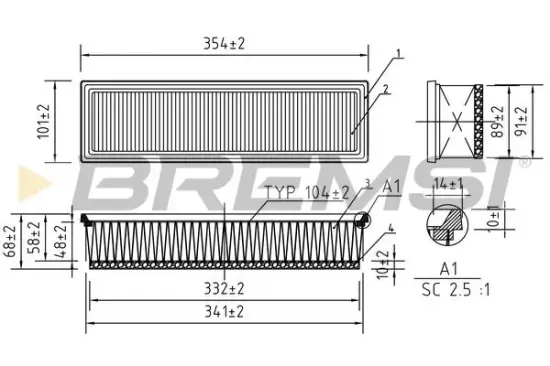 Luftfilter BREMSI FA1277 Bild Luftfilter BREMSI FA1277
