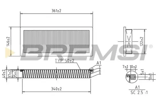 Luftfilter BREMSI FA1347 Bild Luftfilter BREMSI FA1347