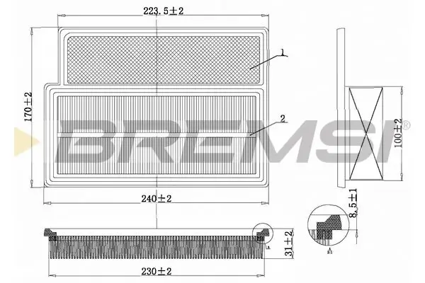 Luftfilter BREMSI FA1350