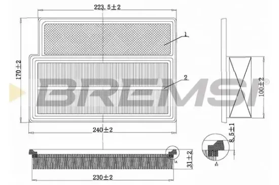 Luftfilter BREMSI FA1350 Bild Luftfilter BREMSI FA1350