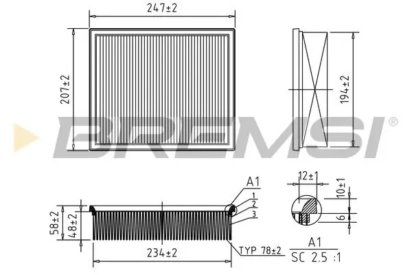 Luftfilter BREMSI FA1360