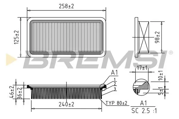 Luftfilter BREMSI FA1364