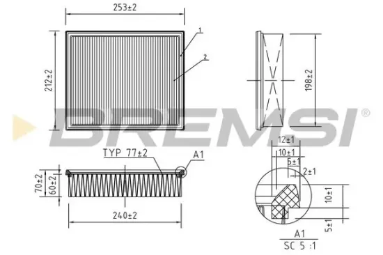 Luftfilter BREMSI FA1381 Bild Luftfilter BREMSI FA1381