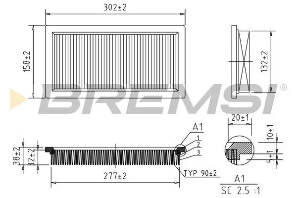 Luftfilter BREMSI FA1382