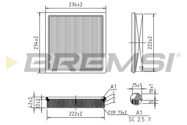 Luftfilter BREMSI FA1384