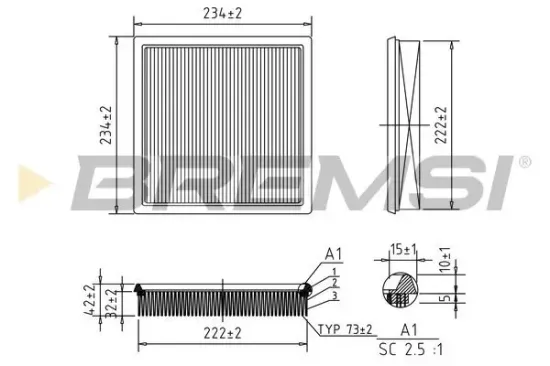 Luftfilter BREMSI FA1384 Bild Luftfilter BREMSI FA1384
