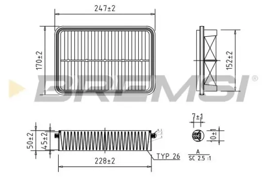 Luftfilter BREMSI FA1406 Bild Luftfilter BREMSI FA1406