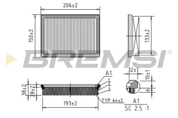 Luftfilter BREMSI FA1407