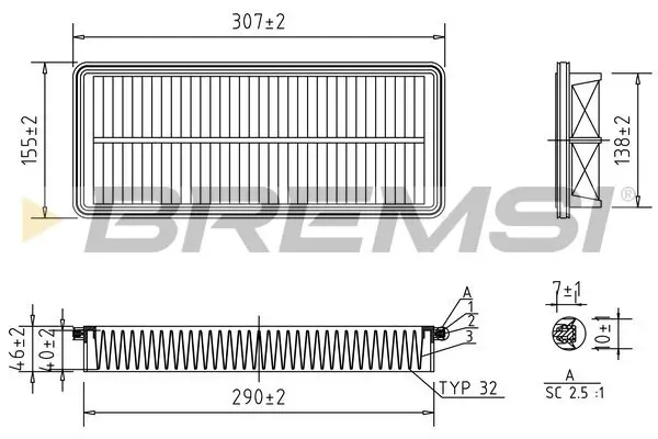 Luftfilter BREMSI FA1408