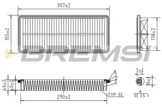 Luftfilter BREMSI FA1408 Bild Luftfilter BREMSI FA1408