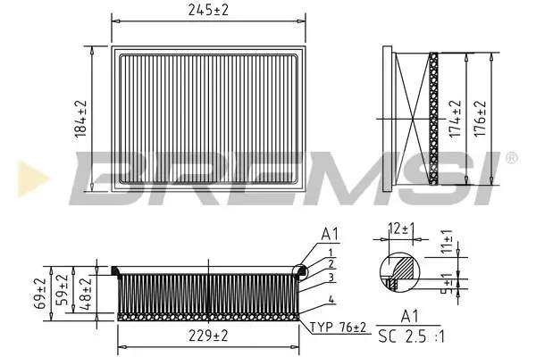 Luftfilter BREMSI FA1571