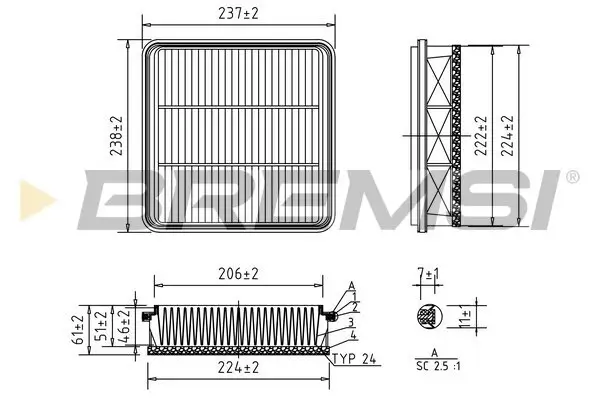 Luftfilter BREMSI FA1575