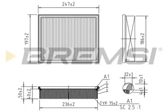 Luftfilter BREMSI FA1577 Bild Luftfilter BREMSI FA1577