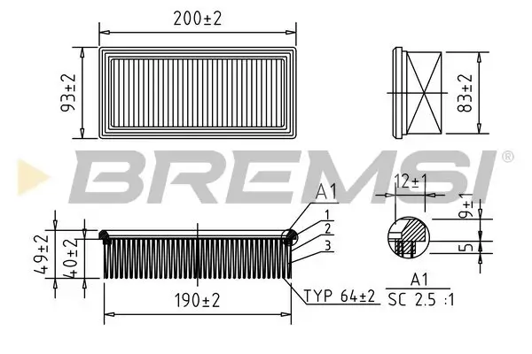 Luftfilter BREMSI FA1594