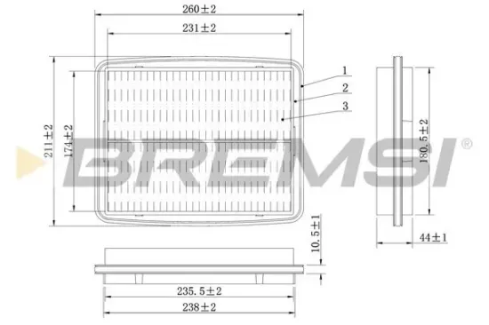 Luftfilter BREMSI FA1602 Bild Luftfilter BREMSI FA1602