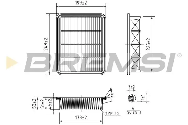 Luftfilter BREMSI FA1604