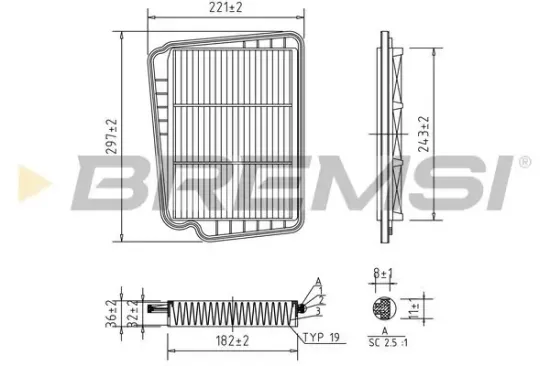 Luftfilter BREMSI FA1621 Bild Luftfilter BREMSI FA1621