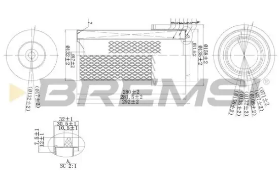 Luftfilter BREMSI FA1669 Bild Luftfilter BREMSI FA1669