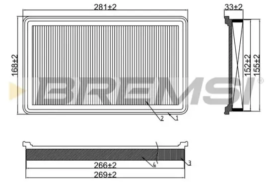 Luftfilter BREMSI FA1679 Bild Luftfilter BREMSI FA1679