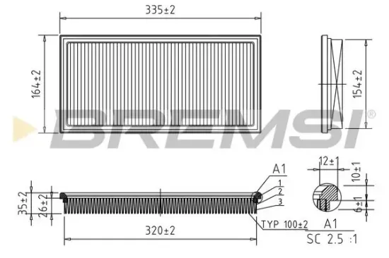 Luftfilter BREMSI FA2067 Bild Luftfilter BREMSI FA2067