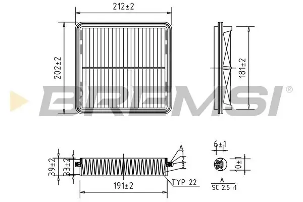 Luftfilter BREMSI FA2238