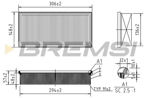 Luftfilter BREMSI FA2316