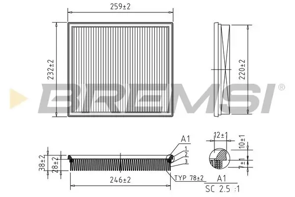Luftfilter BREMSI FA2325