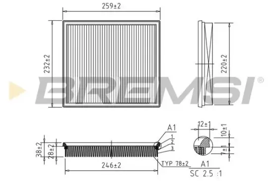 Luftfilter BREMSI FA2325 Bild Luftfilter BREMSI FA2325