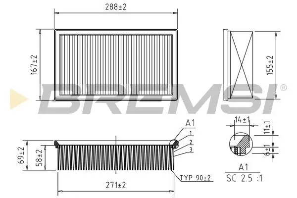 Luftfilter BREMSI FA2345