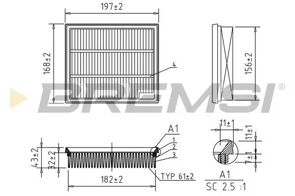 Luftfilter BREMSI FA2582