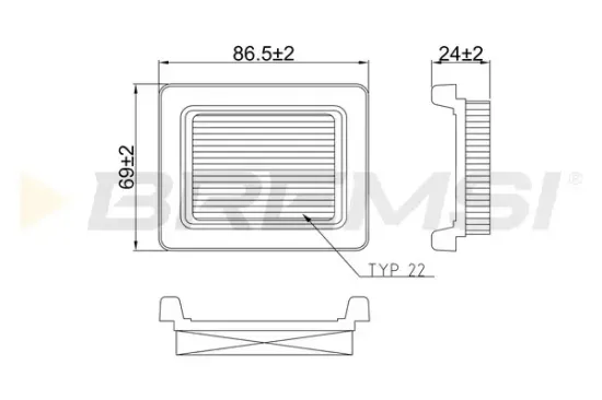 Luftfilter BREMSI FA2583 Bild Luftfilter BREMSI FA2583