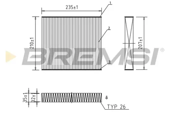 Filter, Innenraumluft BREMSI FC0068C Bild Filter, Innenraumluft BREMSI FC0068C