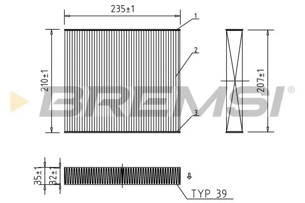 Filter, Innenraumluft BREMSI FC0068