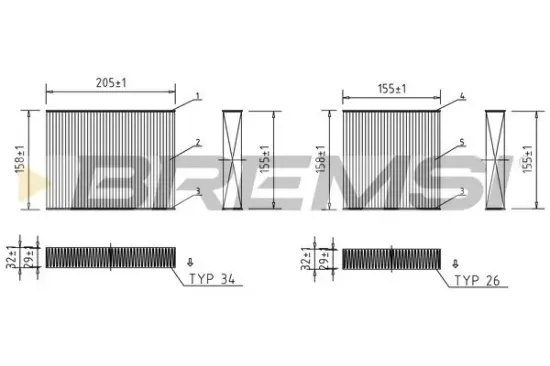 Filter, Innenraumluft BREMSI FC0070 Bild Filter, Innenraumluft BREMSI FC0070