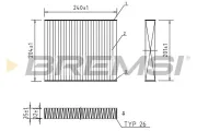 Filter, Innenraumluft BREMSI FC0073A