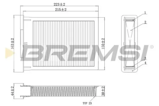 Filter, Innenraumluft BREMSI FC0077C Bild Filter, Innenraumluft BREMSI FC0077C